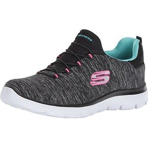 Skechers Summits Quick Getaway sneakers voor dames, Black Light Blue, 36.5 EU