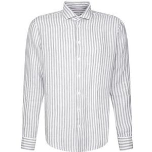 Seidensticker - Chemise d'affaires - Groen - 100% Lin - Manches Longues