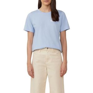 T-shirt - Lichtblauw - Relaxed Fit - Katoen Jersey - Met Print Op Voor- En Achterkant