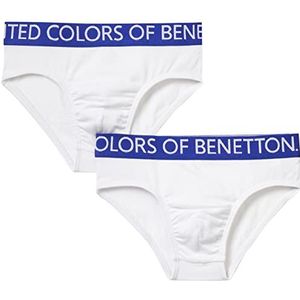 United Colors of Benetton 2 slips 3OP80S1U7 ondergoed set, wit 901, S kinderen, wit 901., S