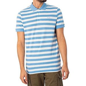 GANT Heren Multi Stripe SS Pique Polo Shirt Gentle Blue, Standaard, Gentle Blue., S