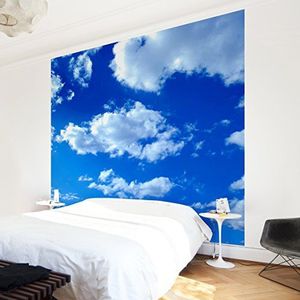 Apalis Vliesbehang wolkenhemel fotobehang vierkant | vliesbehang wandbehang muurschildering foto 3D fotobehang voor slaapkamer woonkamer keuken | grootte: 336x336 cm, blauw, 95511
