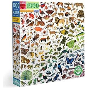 eeBoo Piece and Love ""A Rainbow World"" Puzzel, 1000-delig vierkant puzzelspel voor volwassenen