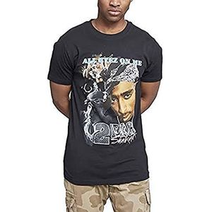 Mister Tee Heren Tupac Retro T-shirt, zwart, S