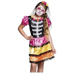 Boland - Kostuum Niña Calavera voor kinderen, meisjeskostuum, skelet, jurk en sluier, Dia de los Muertos, Halloween, carnaval, themafeest