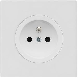 Fontini 2P+T stopcontact wit glanzend met enkele plaat wit - elegantie en eenvoud voor je elektrische installaties