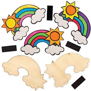 Baker Ross Regenboog Magneten van Hout (1 stuks) Knutselspullen en Knutselsets voor Kinderen