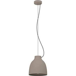 EGLO Hanglamp Camasca, 1-lichts pendellamp eettafel, lamp hoogte verstelbaar voor woonkamer en eetkamer, eettafellamp hangend van metaal in taupe, E27 fitting