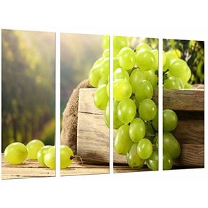 Muurschildering druiven, witte wijn, La Rioja, wijn, totale grootte: 131 x 62 cm, XXL