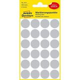 AVERY Zweckform 3171 zelfklevende markeringspunten (Ø 18 mm, 96 plakpunten op 4 vellen, ronde stickers voor kalender, planner en knutselen, papier, mat) grijs