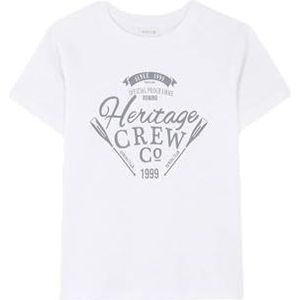 Gocco Wit T-shirt met korte mouwen en print voor kinderen, Gebroken wit, 4 jaar