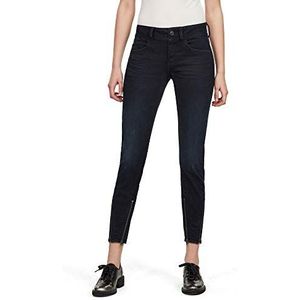 G-STAR RAW Lynn Skinny Jeans voor dames, 2-zip, halfhoge taille, skinny, enkellaars, skinny jeans, Lynn 2-rits, halfhoge taille, skinny, blauw (Worn in Night Destroyed 8971-b187), 25W x 32L