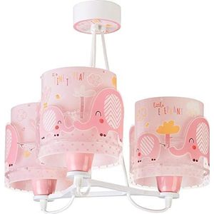 Dalber Plafondlamp, 3 lampen, kleine olifant, roze