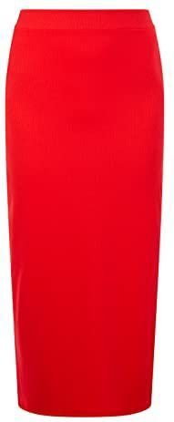 Faina - Midi-rok - Rood - Strokenrokken