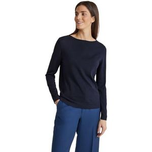Street One Ltd Qr Basic U-Boat Sweater voor dames, blauw (deep blue), 34