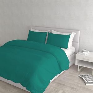 Italian Bed Linen Elegant beddengoed voor tweepersoonsbed, aquamarijn