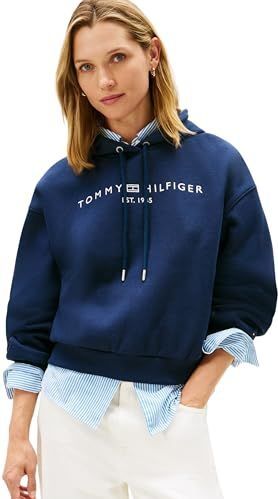 TOMMY HILFIGER Sweatshirt  donkerblauw / wit