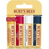 Burt's Bees - Hydraterende Balsems - Multipack 4 Stuks - 100% Natuurlijke Ingrediënten