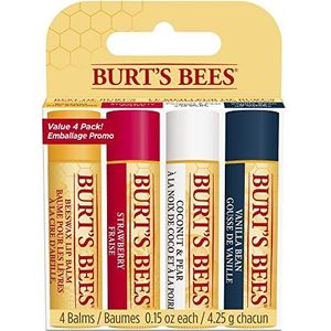 Burt's Bees Natuurlijke lippenbalsems-cadeauset, 1 x 4 stuks