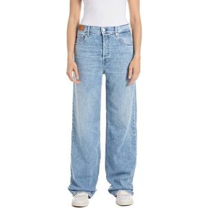 Replay Dames Loose Fit Wide Leg Jeans Cary, 010, lichtblauw, 26W x 32L