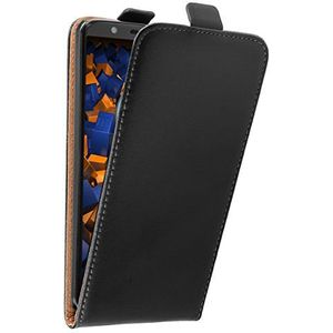mumbi Hoes Flip Case compatibel met Motorola Moto G6 Plus hoes mobiele telefoon case wallet, zwart