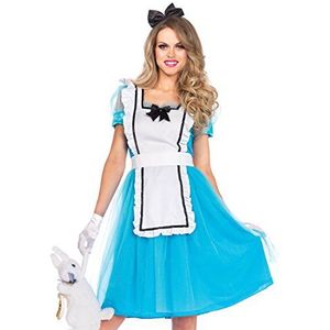 Leg Avenue 85374 - Klassische Alice Damen kostüm, Größe Large, EUR 40, blau/weiß