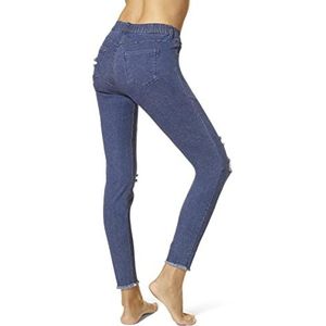 HUE Denim legging met gescheurde knie voor dames, Inkt wassen, L