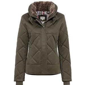 camel active Dames korte carbon jas blouse, Kaki, 34