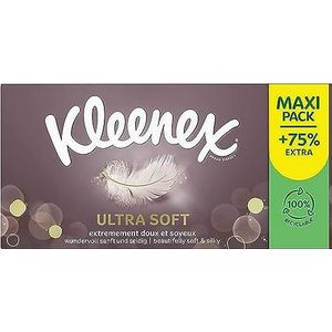 KLEENEX - Zakdoeken in doos Maxi-Pack Ultra Soft (15 dozen van 112) - zacht en zijdeachtig die een gevoel van welzijn op de huid achterlaten - Gemaakt in Frankrijk