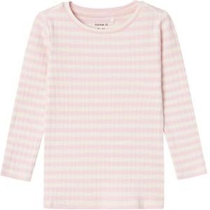 NMFSURAJA XSL LS TOP NOOS, Parfait Pink/Stripes: Stripe, 92 cm