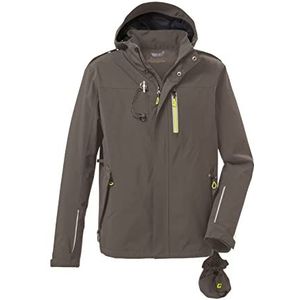 killtec Men's Functioneel jack voor hondenbezitters met afritsbare capuchon, waterdicht - KOS 149 MN JCKT, green anthracite, L, 38414-000