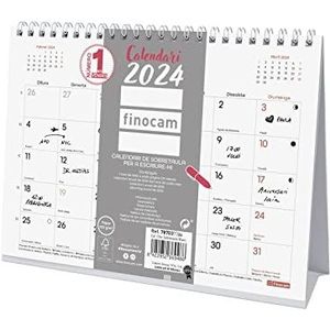 Finocam - Chic tafelkalender 2024 om te schrijven van januari 2024 - december 2024 (12 maanden) wit Catalaans