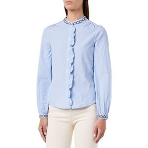Springfield Chambray hemd, geborduurd, middelblauw, regular voor dames, Medium Blauw, 32