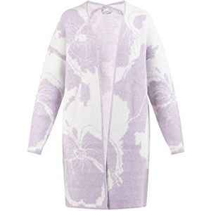 SIDONA Dames gebreide cardigan 10425106-SI01, lila wit, XS/S, lila wit, XS/S