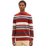 TOM TAILOR - 32766 - Gebreide Trui - Rood - Katoen - Gestreept