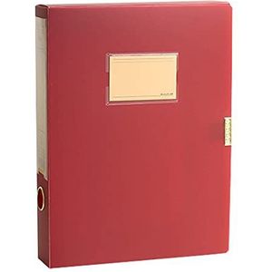 KEYWANTS Premium verzameldozen 5,5 cm breed, A4-archiefdoos met klittenbandsluiting en ruglabel, aktendoos om te leren op kantoor (eendelig, rood, 18 stuks)
