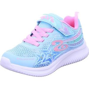 Skechers Jumpsters voor meisjes Wishful Star Sneaker, Aqua Paars, 32 EU