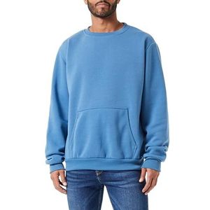 Bondry Gebreid sweatshirt voor heren met ronde hals polyester DENIMBLAUW maat L, denimblauw, L