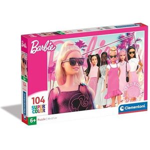 Clementoni - Barbie Supercolor puzzel Barbie 104 stukjes kinderen 6 jaar, puzzel cartoons, Made in Italy, meerkleurig, 25752