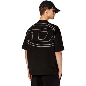 Diesel T-boggy-megoval-d T-shirt voor heren, Zwart Zwart Zwart, XXL