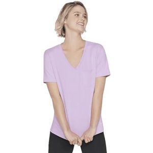 Skechers Dames GODRI Serene T-shirt met V-hals, Sweet Lavendar, Small, Zoete Lavendar, S