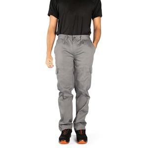 Security Line S Essence Multipocket Cargo werkbroek/veiligheidsbroek voor heren, elastisch, hoge zichtbaarheid, taillemaat 34 tot 60 cm, Grijs, 34