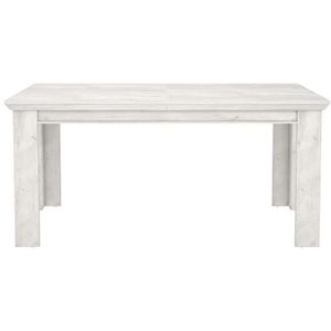 FORTE KSMT40-D43 eettafel uittrekbaar, houtstof, Pinia wit decor, 90 x 160 x 75 cm