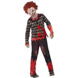 Halloween! Smiffys zombiekostuum clown deluxe, rood en groen, met latexmasker, bovendeel en broek