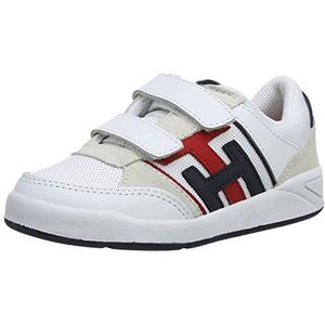 Tommy Hilfiger Cambridge 1C Sneakers voor jongens, Wit Wit Tango Red 100, 38 EU