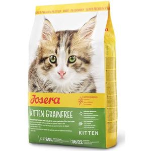 JOSERA Kitten grainvrij (1 x 2 kg) | graanvrij kattenvoer met zalmolie | super premium droogvoer voor groeiende katten | 1 stuk verpakt