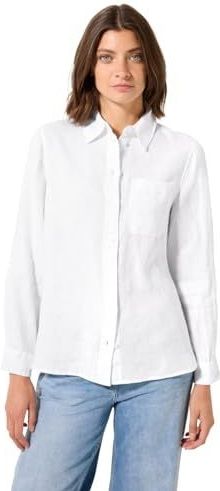 CECIL - Damesblouse - Lichtgewicht Linnen - Blauw - Lange Mouwen