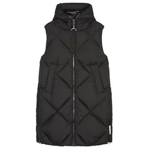 Marc O'Polo Vest, down gevuld, diamond quilting, wereldzakken, zijsplitten met ritssluiting, zwart