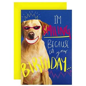 Hallmark Verjaardagskaart - Grappig Fotografisch Lachende Hond Ontwerp