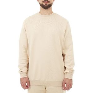 M17 Mens gerecycled sweatshirt casual lange mouw top klassieke trui effen trui ronde hals trui, Steen, L